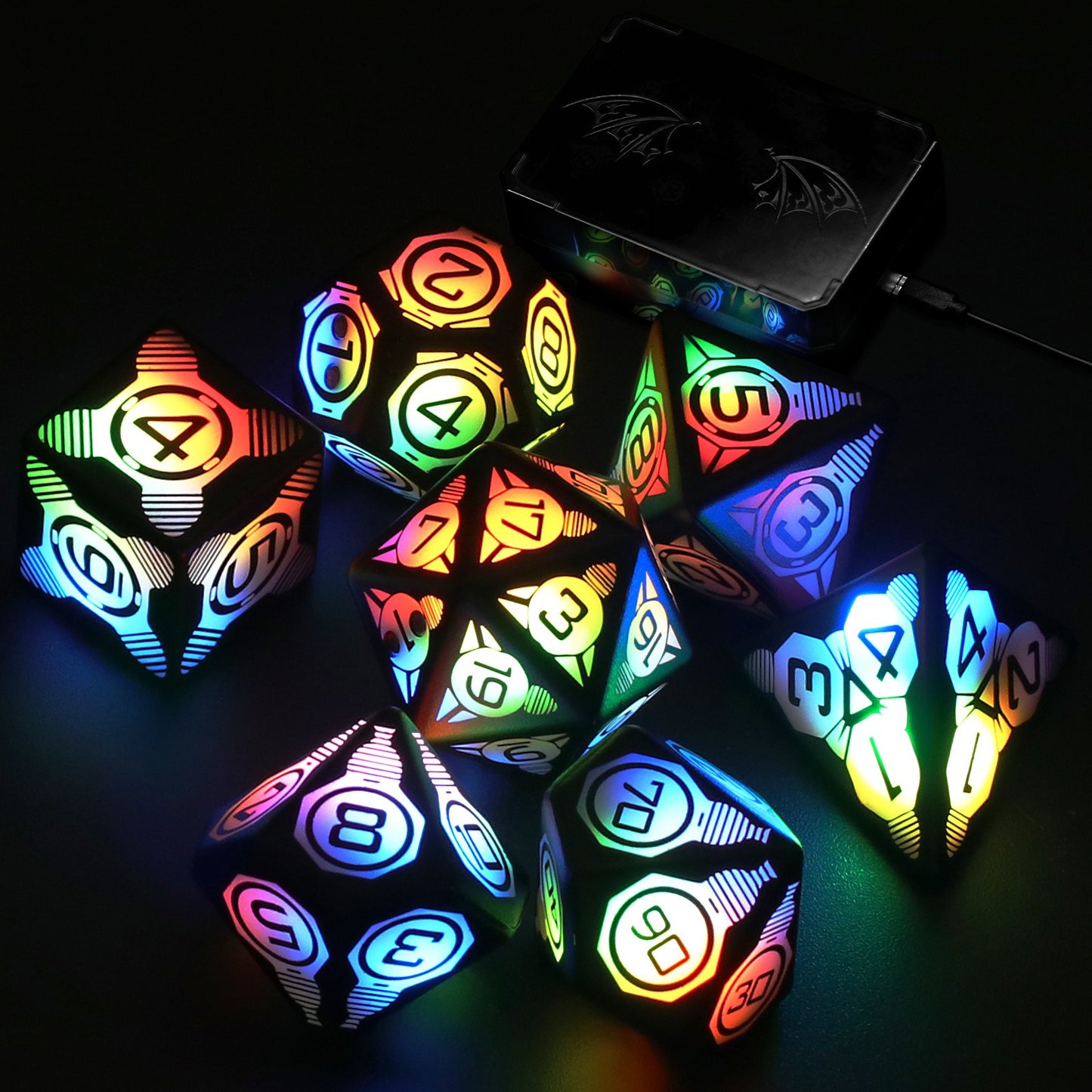 DND Light Up Dungeons and Dragons 7pcs Per Set Board Game Dice Pixels The Rechargeable Electronic LED Dice