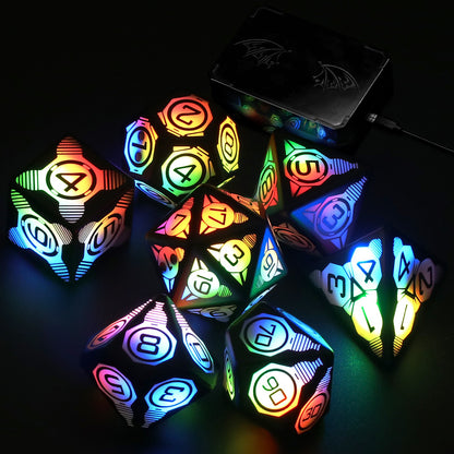 DND Light Up Dungeons and Dragons 7pcs Per Set Board Game Dice Pixels The Rechargeable Electronic LED Dice