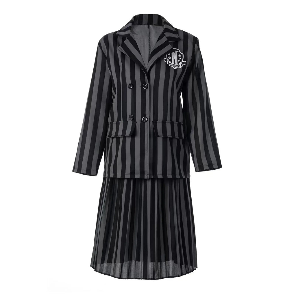 Kids Addams Academy Cosplay Costume Set