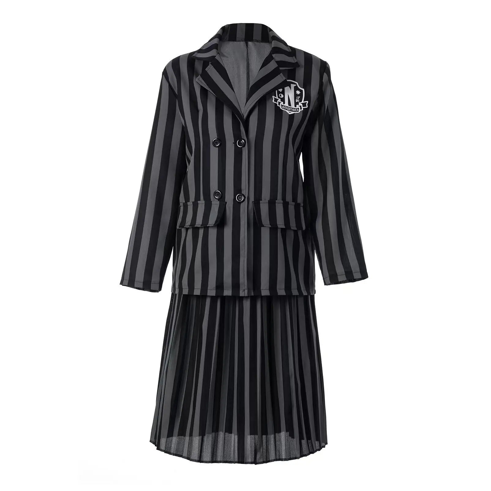 Kids Addams Academy Cosplay Costume Set