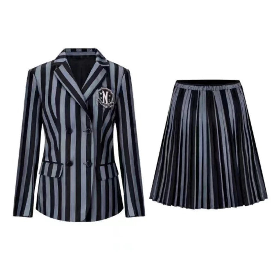 Kids Addams Academy Cosplay Costume Set