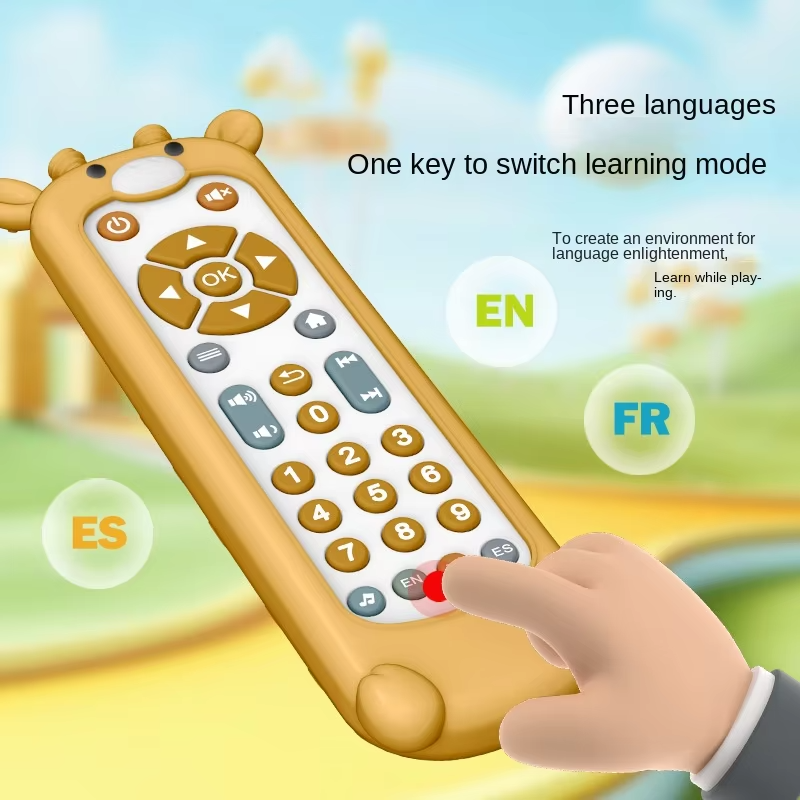 Front angle view of children's musical toy remote control