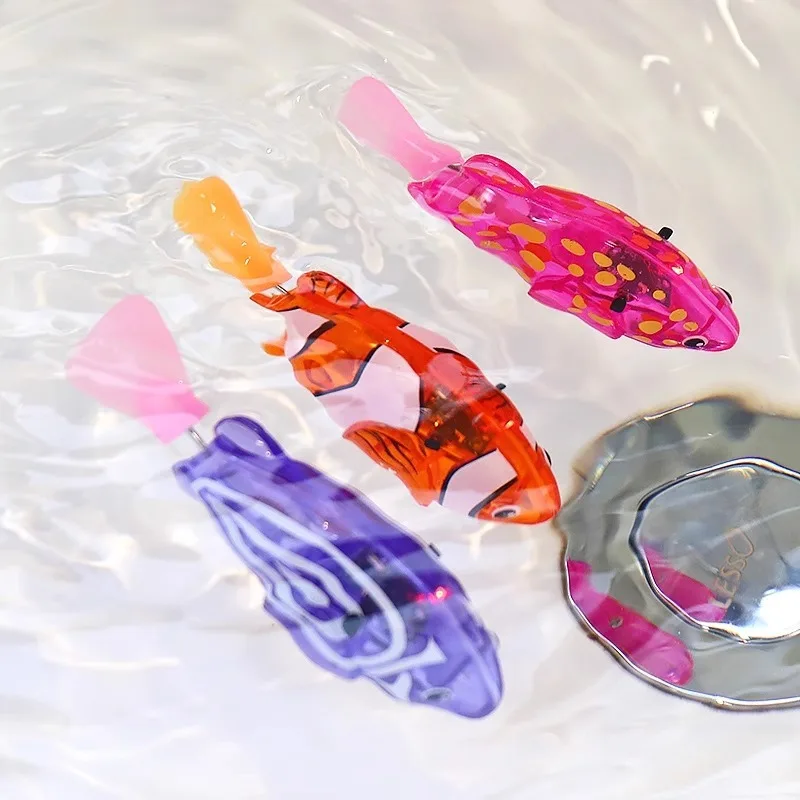 Close-up of the fish bath toy showing LED light detail