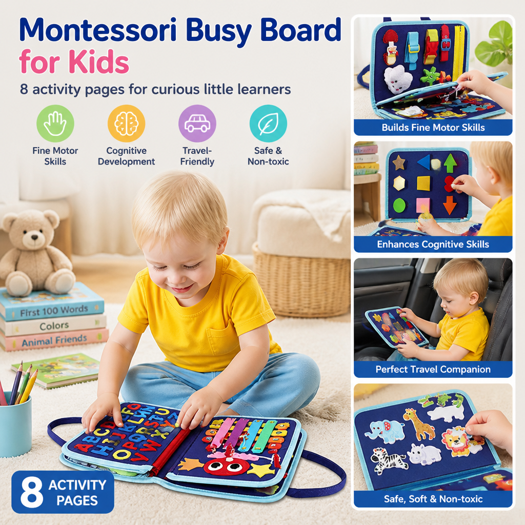 Montessori Busy Board for Kids
