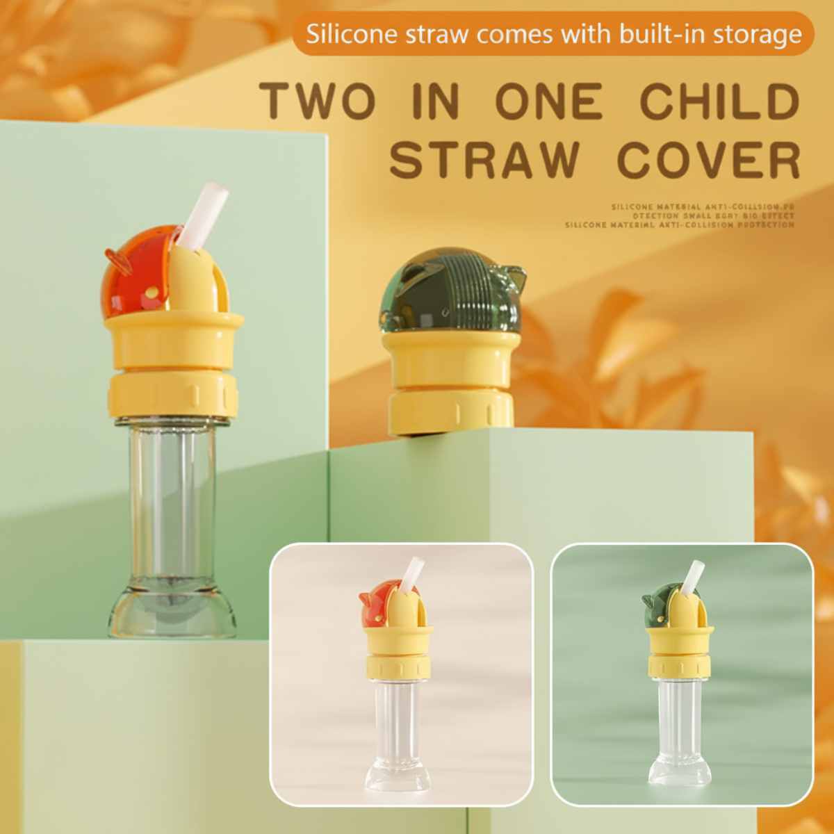 Kids drink bottle cap with straw shown attached to a reusable bottle