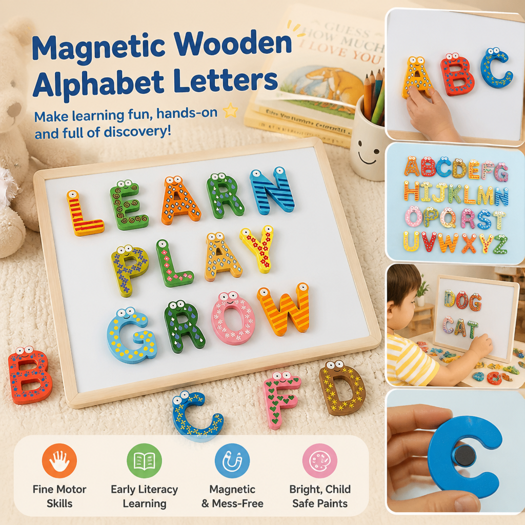 Magnetic Wooden Alphabet Letters