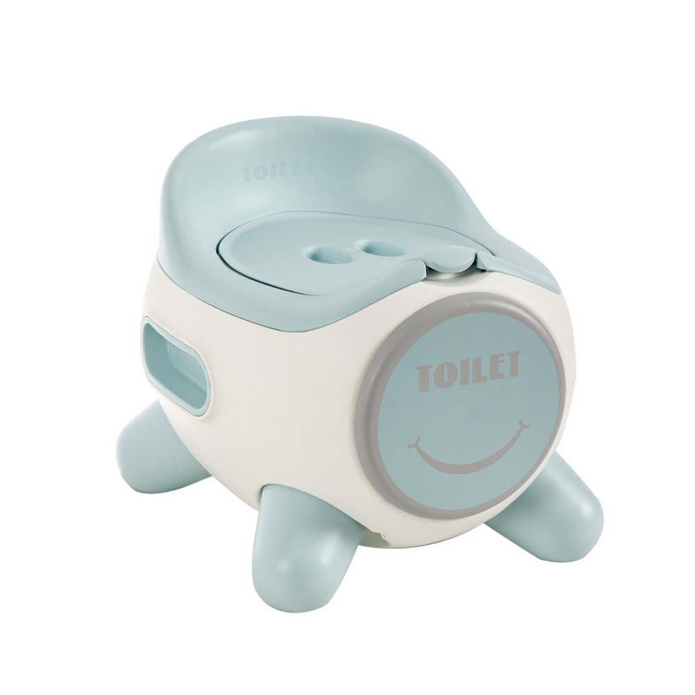 Compact potty chair for toddlers with easy-grip side handles