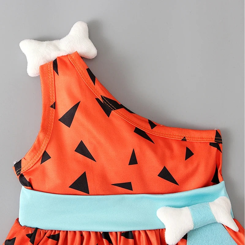Baby Flintstone Pebbles Dress with Headband