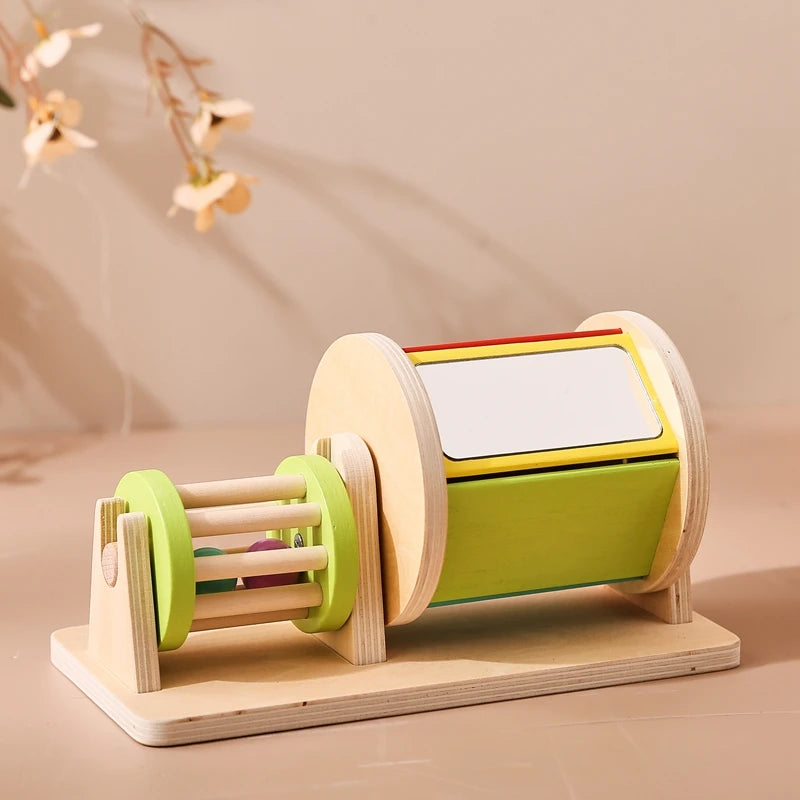 Wooden Montessori Sensory Drum Colors and Shapes Toy