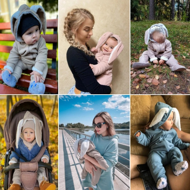 Hooded Bunny Baby Onesie