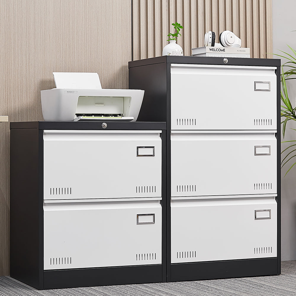 3 Drawer Metal Lateral File Cabinet with Lock Office Vertical Files Cabinet for Home Office