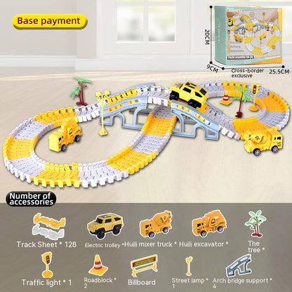 Electric toy track car wholesale children educational changeable track car small train track toy