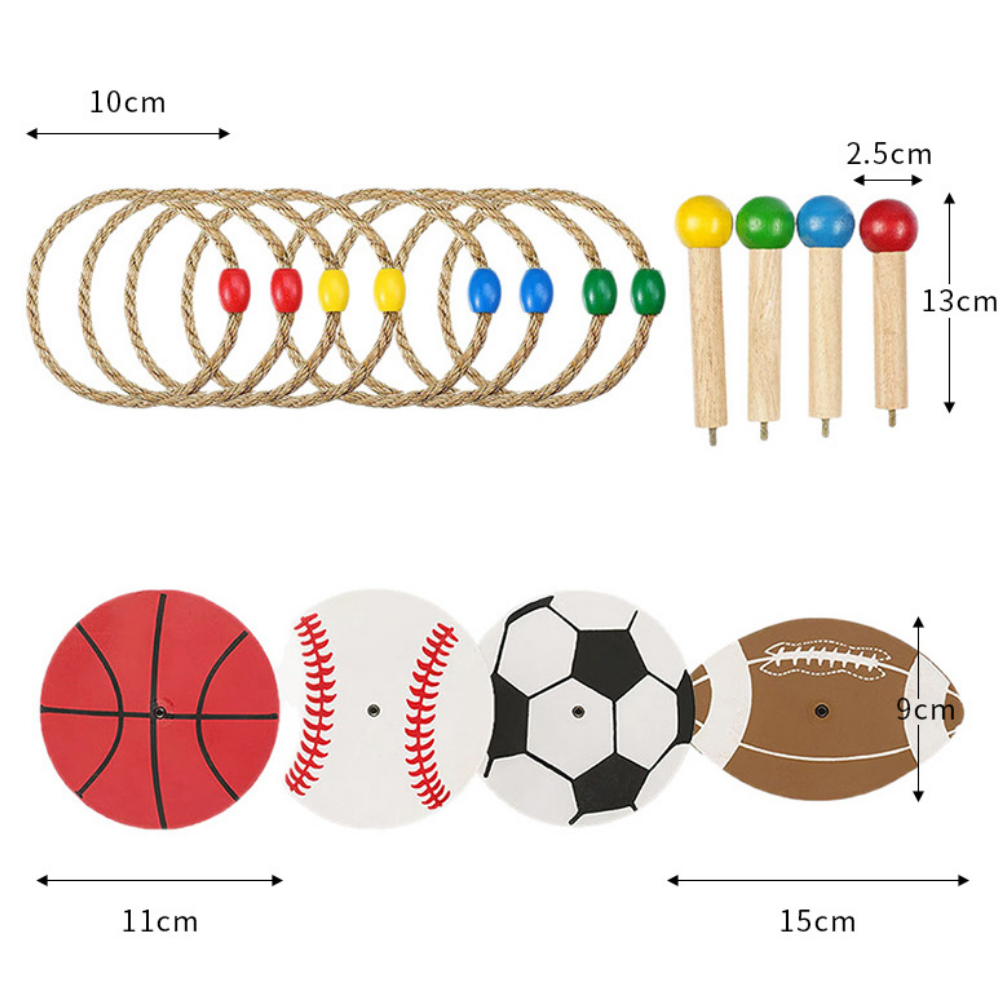 Wooden Ring Toss Game for Kids