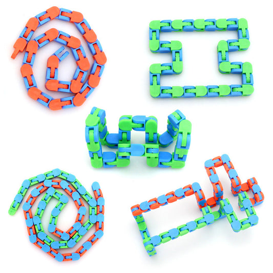 24-section bicycle chain track Variety Folding Chain Vent Decompression Toy Color Random