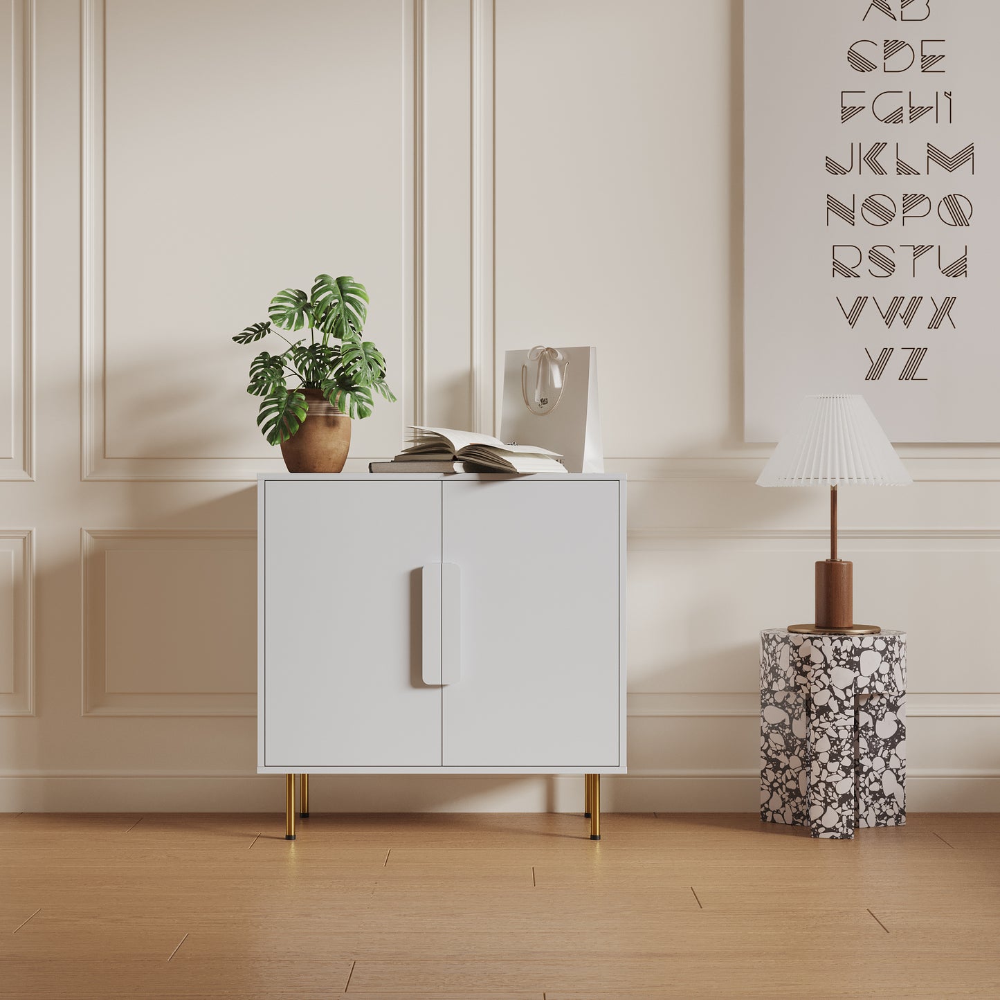 Sideboard Buffet Cabinet with Storage Modern Storage Cabinets White