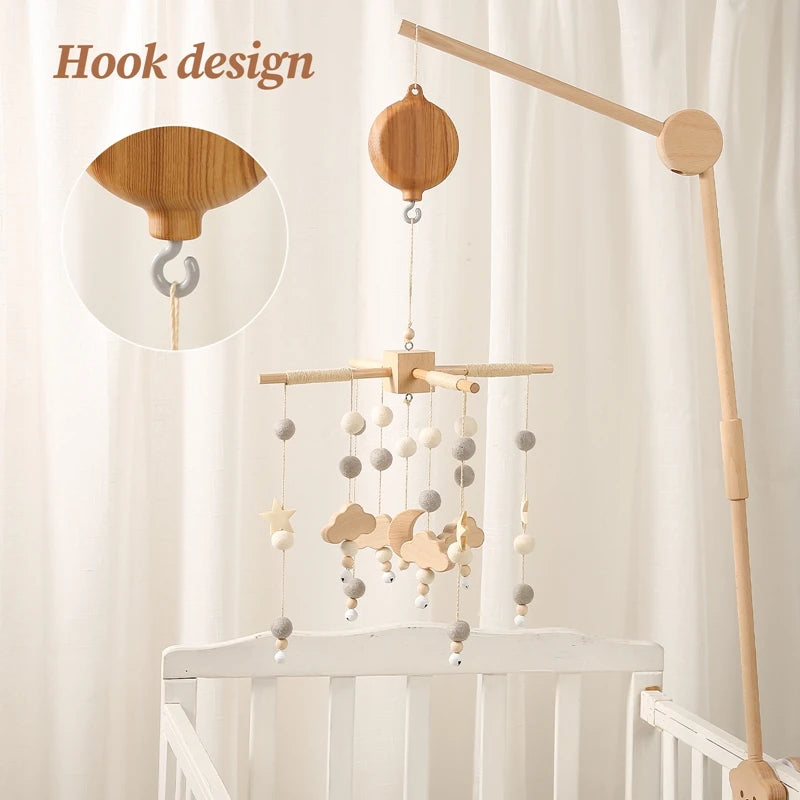 Wooden Hanging Musical Baby Crib Rattle Soothing Toy