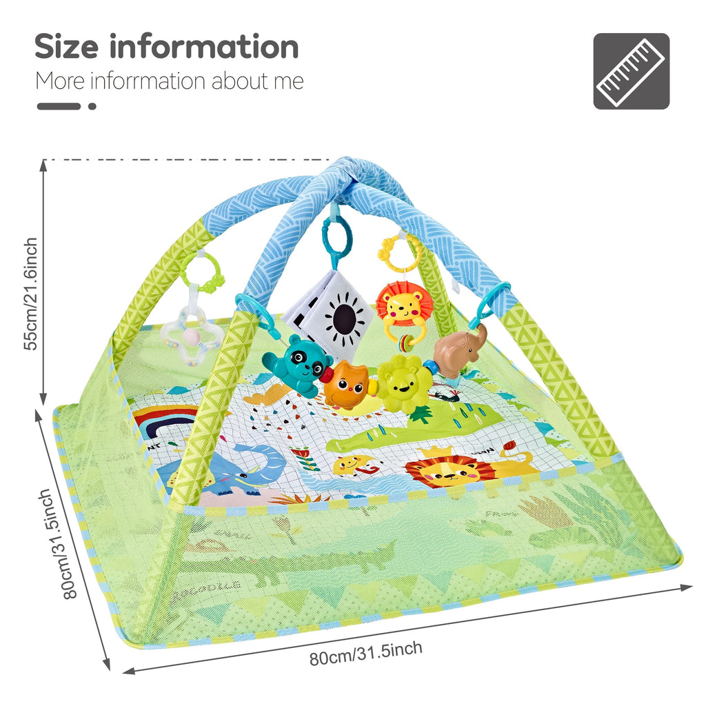 Multifunctional Baby Play Gym Mat with Music & Activity Frame
