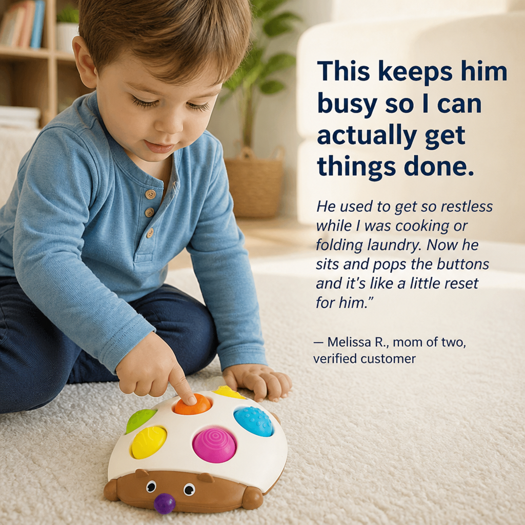 Hedgehog Silicone Finger Push Pop Toy for Kids Sensory and Stress Relief