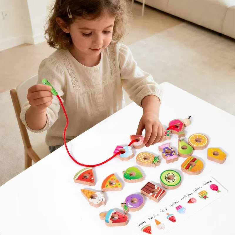 Wooden Threading Toy Set