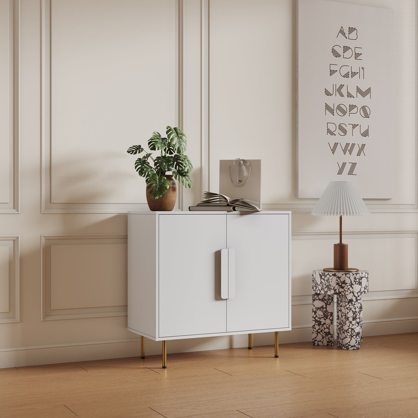 Sideboard Buffet Cabinet with Storage Modern Storage Cabinets White