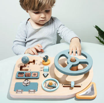 Montessori Wooden Steering Wheel Toy for Kids