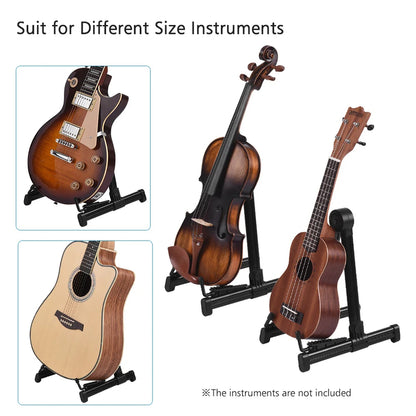 Professional Electric Guitar Stand Universal Folding Electric Acoustic Bass Stand A-Frame Musical Rack Holder Guitar Accessories