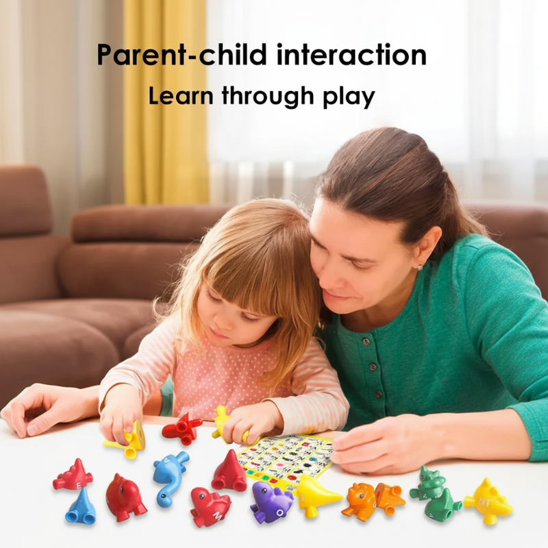 Dinosaur toy for kids designed for alphabet and number recognition