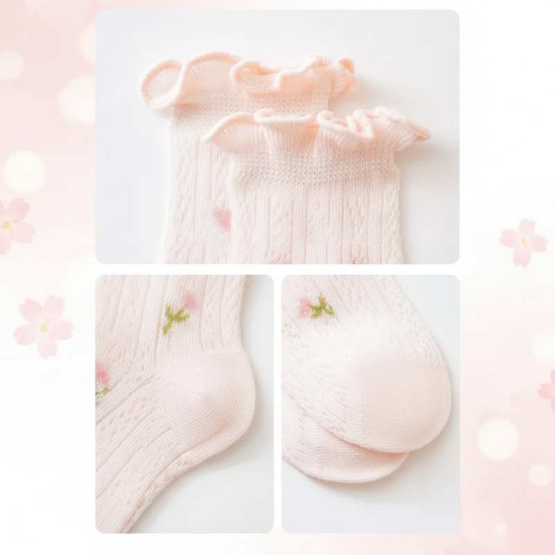 Five pairs of cute baby socks in a soft breathable finish