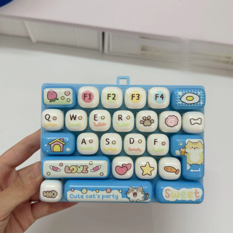 Keyboard-style fidget toy with tactile buttons for quiet play