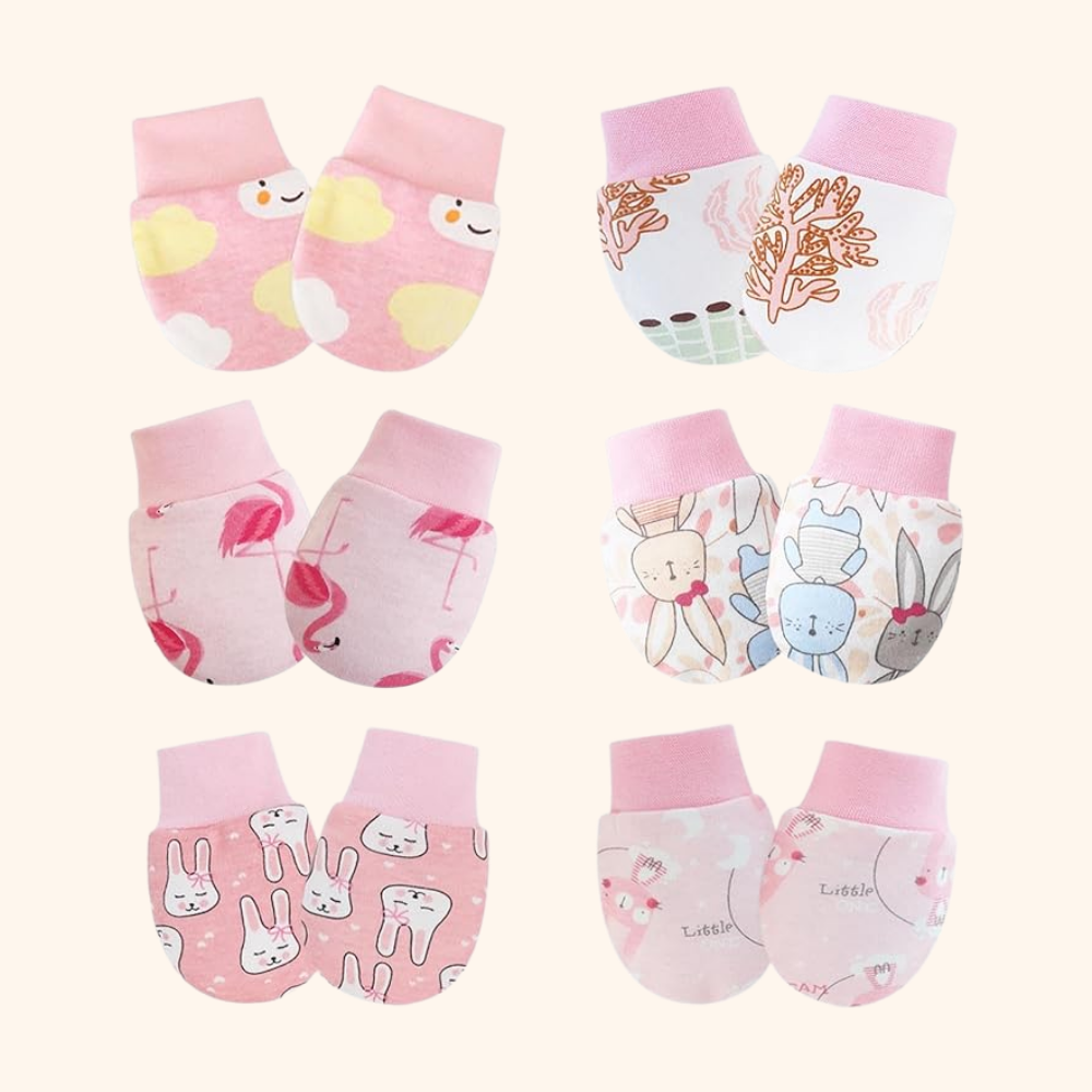 Soft No Scratch Baby Mittens Set