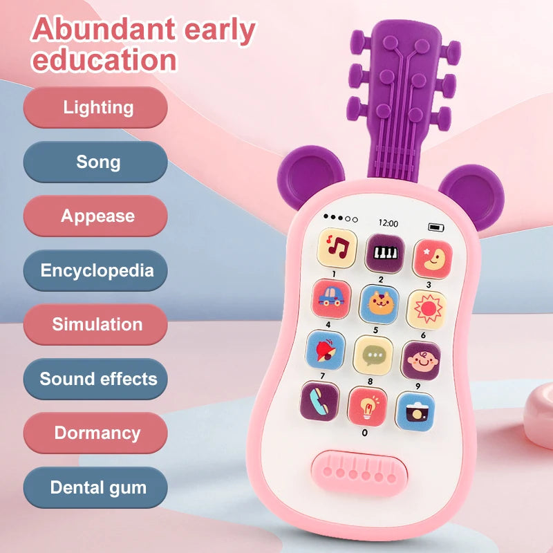 Interactive Guitar Phone Toy with Music Sounds for Babies and Toddlers