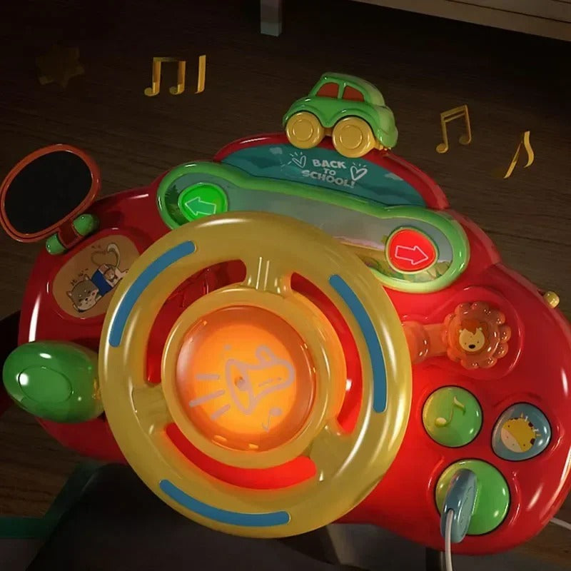 Kids Learning Steering Wheel Driving Toy With Sounds