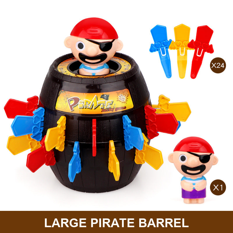 Novelty Pirate Barrel Toy with Swords and Daggers