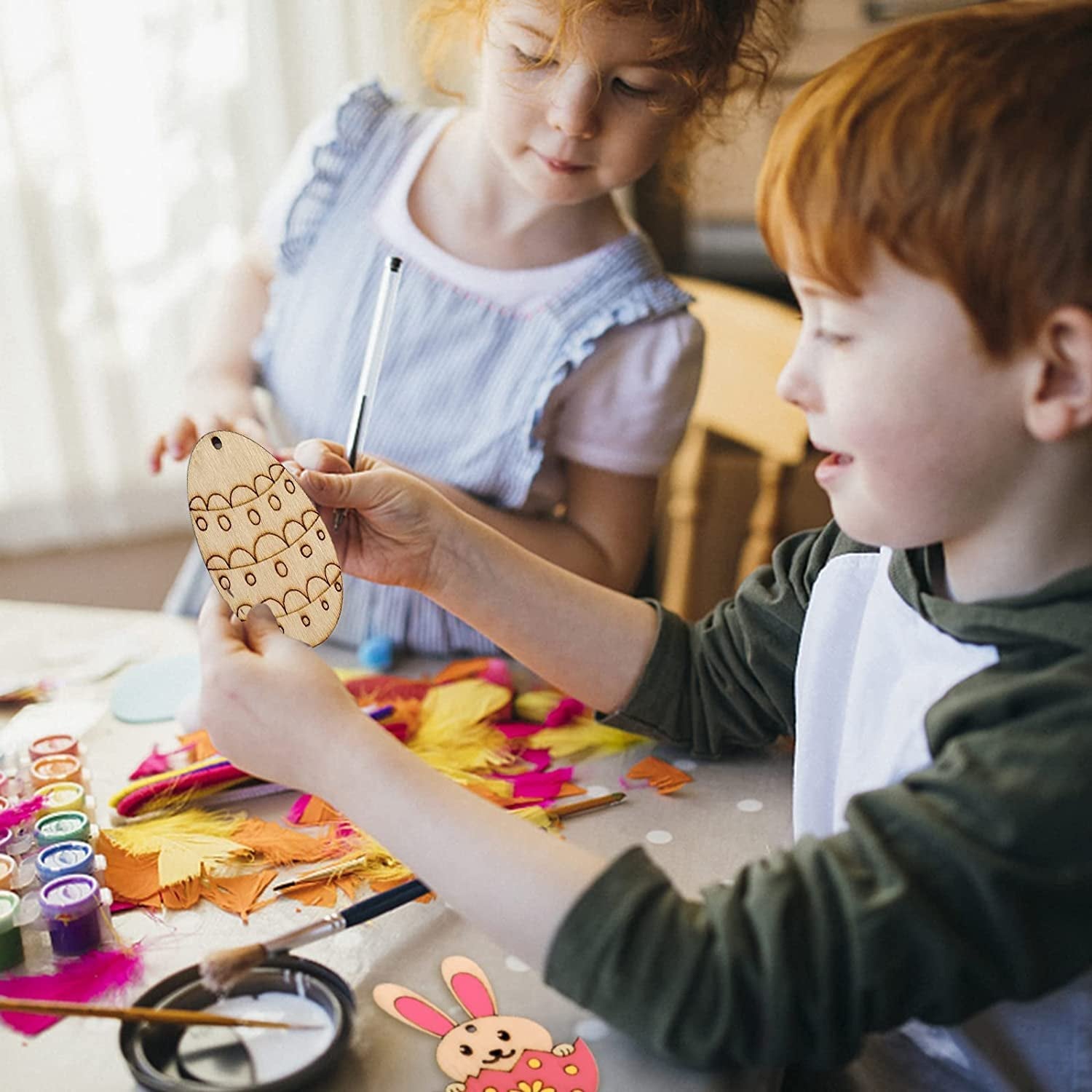 DIY Wooden Easter Egg Ornaments Set
