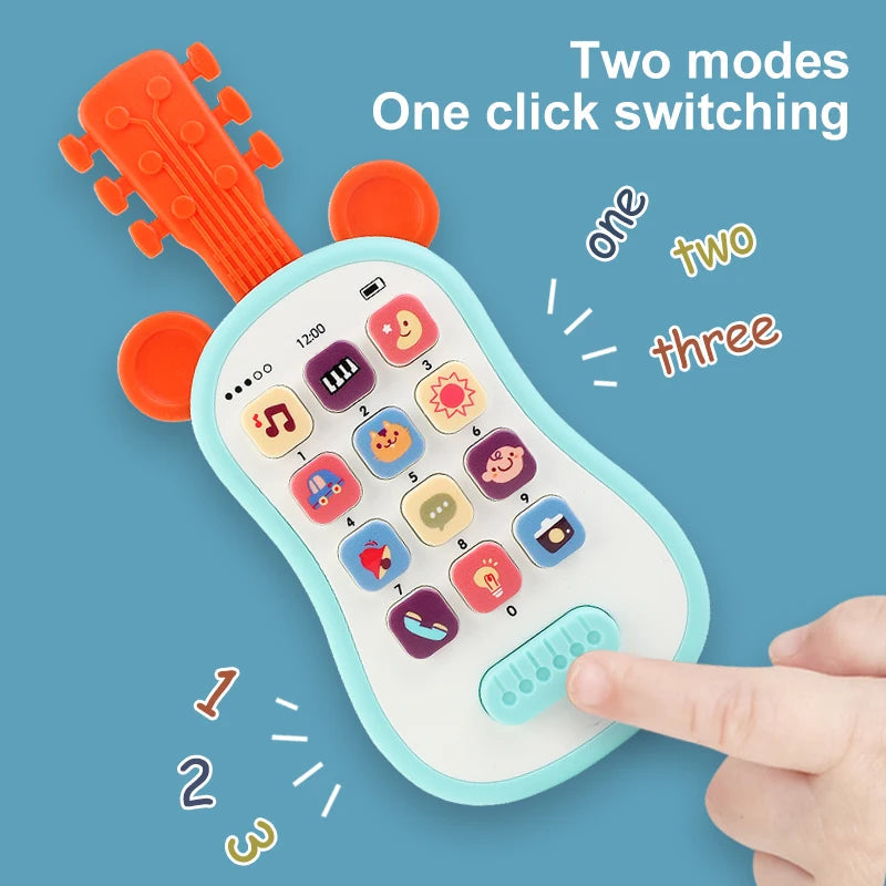 Interactive Guitar Phone Toy with Music Sounds for Babies and Toddlers