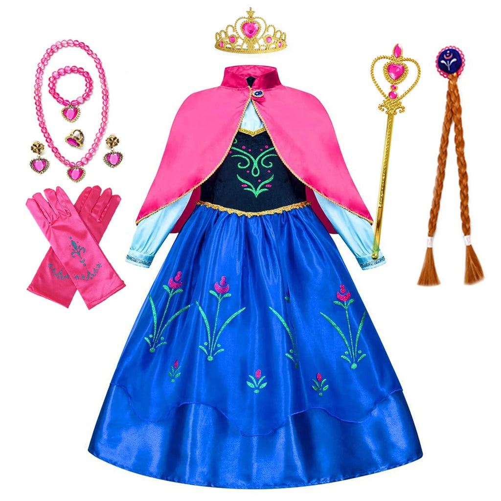 Girls Frozen Princess Sequin Mesh Dress