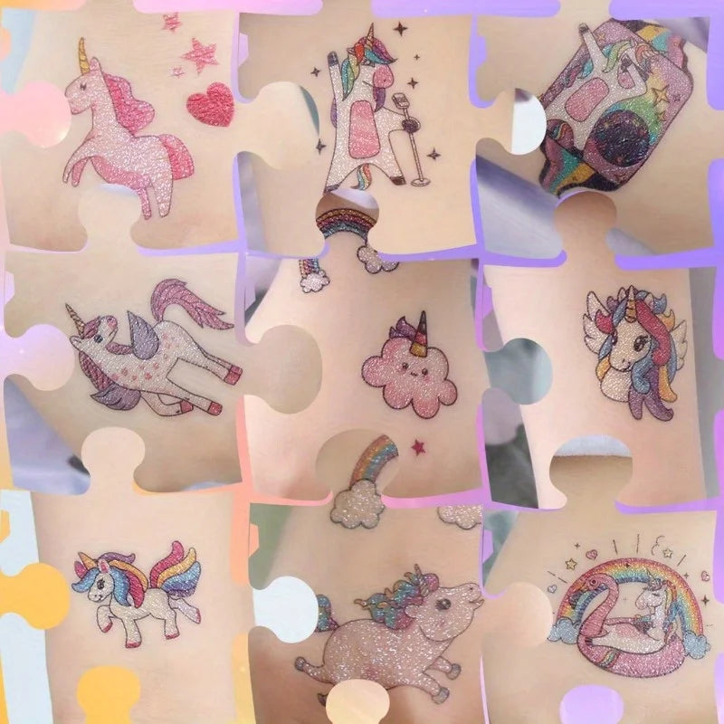Glitter Unicorn Temporary Tattoos for Kids 14-Pack