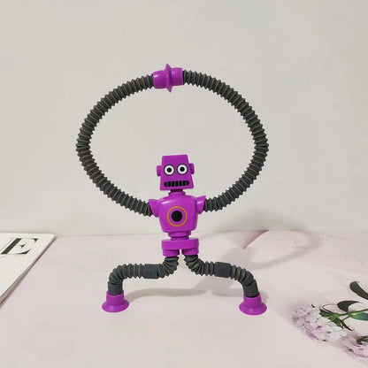 DIY  Telescopic Pop Tube Giraffe Sensory Toys Kids Stress Relief Games Early Education Suction Cup Giraffe Playing Gifts