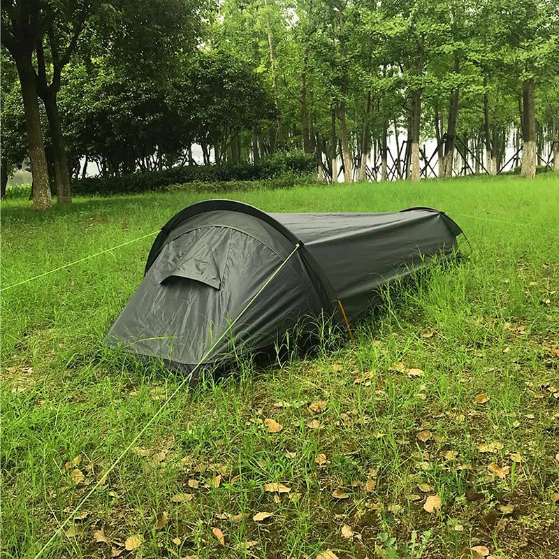 Camping Single Person Tent Ultralight Compact Outdoor Sleeping Bag Tent Larger Space Waterproof Backpacking Tent Cover Hiking