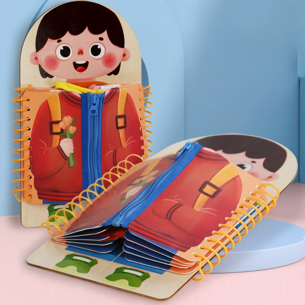 Wooden Montessori Busy Board for Toddlers