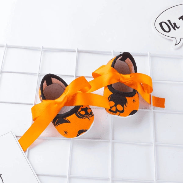 Baby Girl Pumpkin Print Halloween Outfit