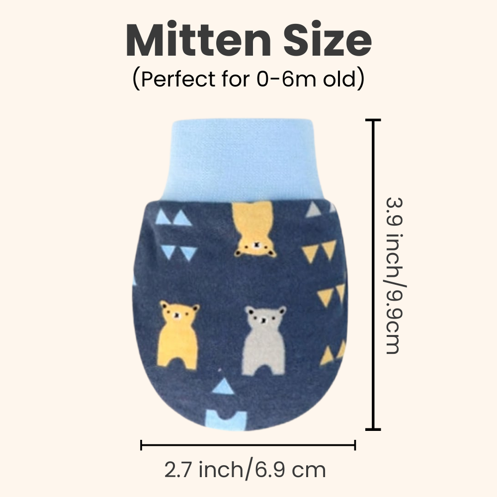 Soft No Scratch Baby Mittens Set