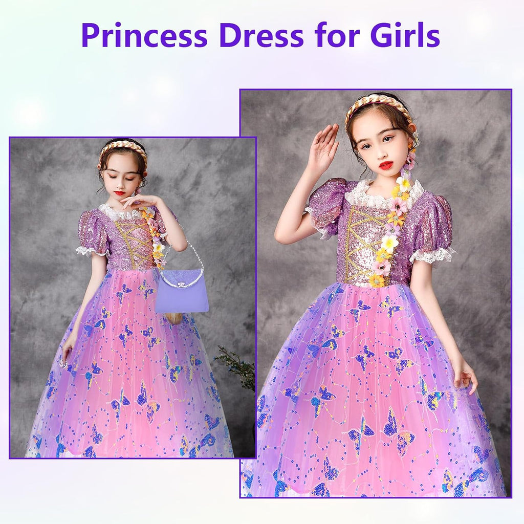 Girls Rapunzel LED Light-Up Princess Dress