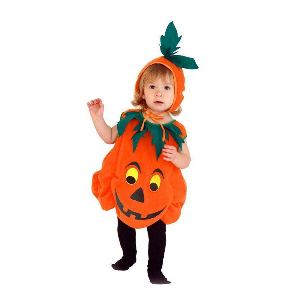 Kids Pumpkin Halloween Costume with Hat