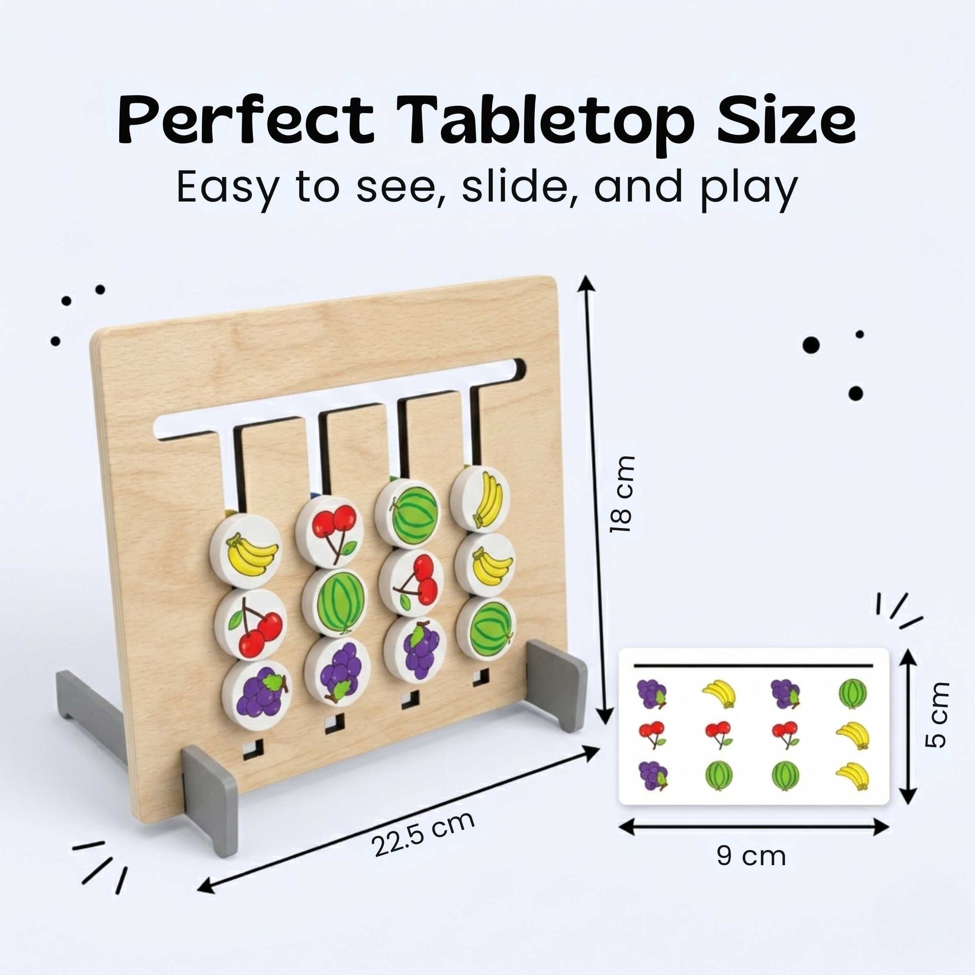 Wooden Logic Board with Sliding Colour Pieces and Pattern Matching Puzzles for Kids