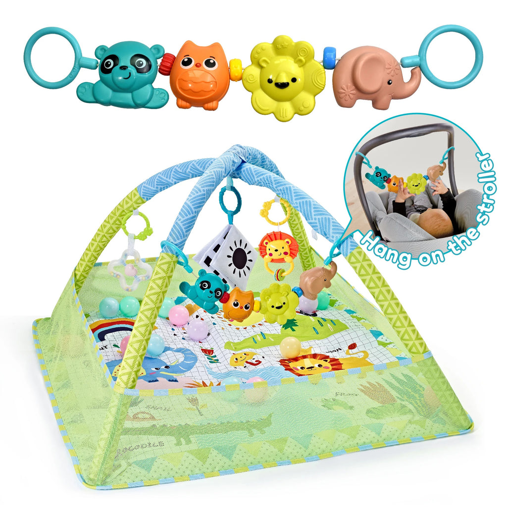 Multifunctional Baby Play Gym Mat with Music & Activity Frame