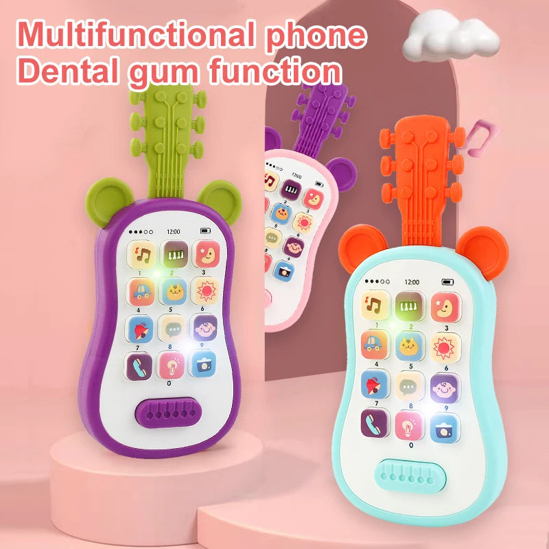 Interactive Guitar Phone Toy with Music Sounds for Babies and Toddlers