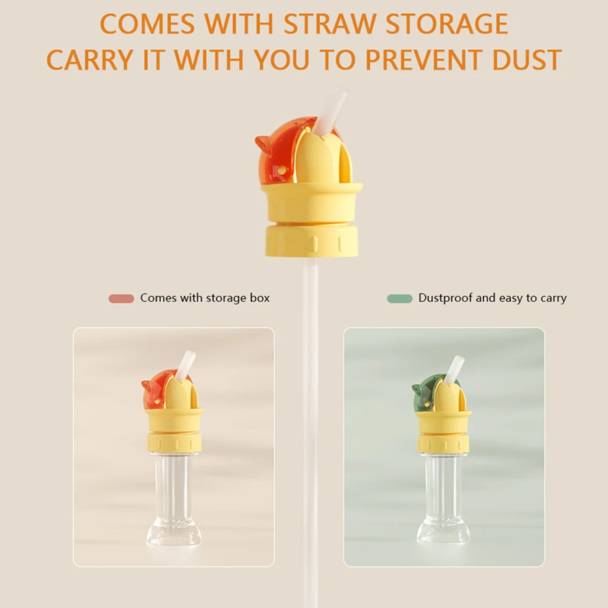 Kids reusable straw cap shown in detail with smooth easy-grip finish