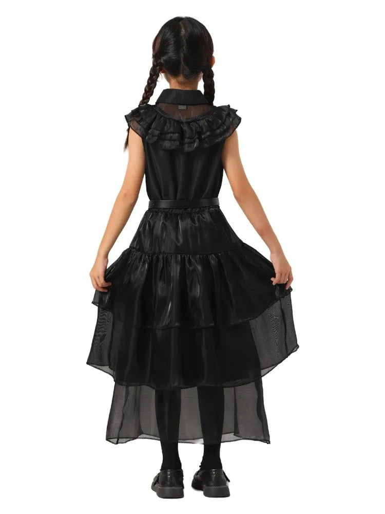 Kids Wednesday Black Cosplay Costume