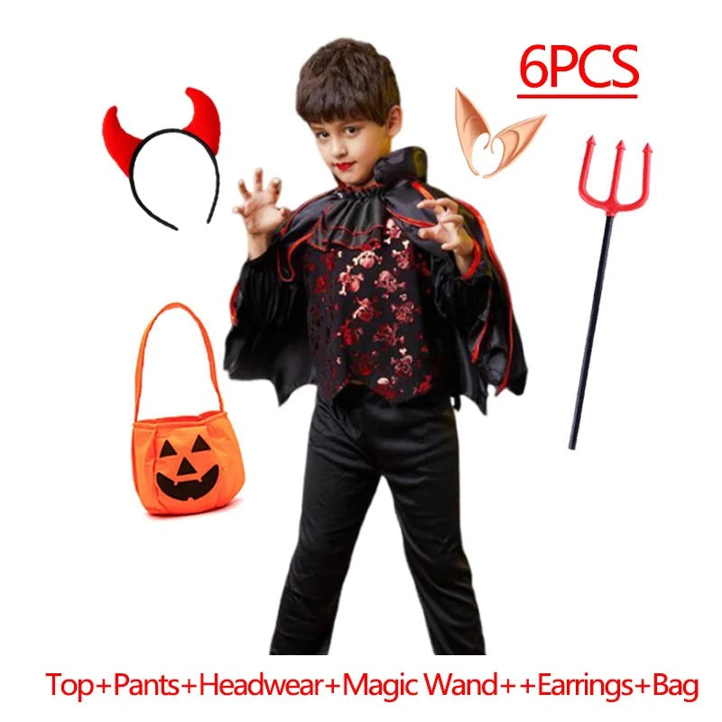 Kids Gothic Vampire Cosplay Costume
